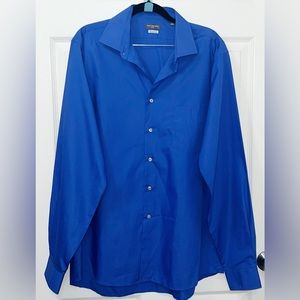 New Van Heusen Mens royal blue button down shirt Size Large